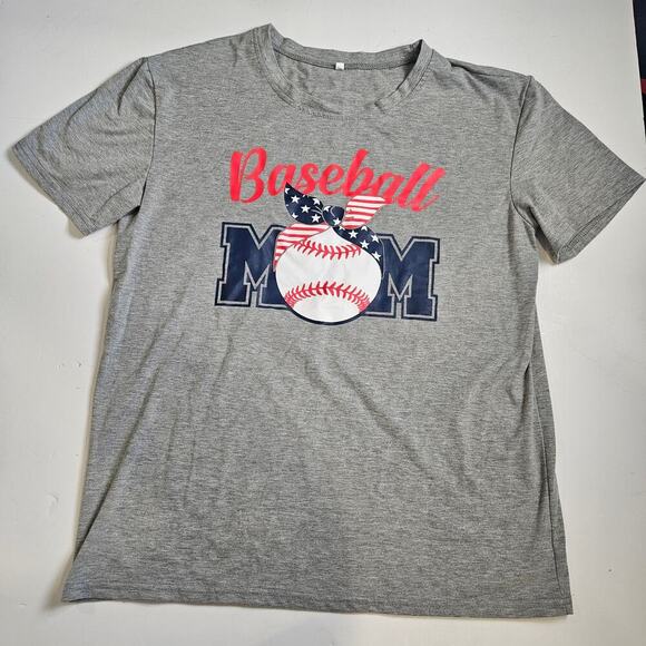 Baseball Mom Tee Patriotic American Flag Red White and Blue Home Run Sports XL - Picture 1 of 7